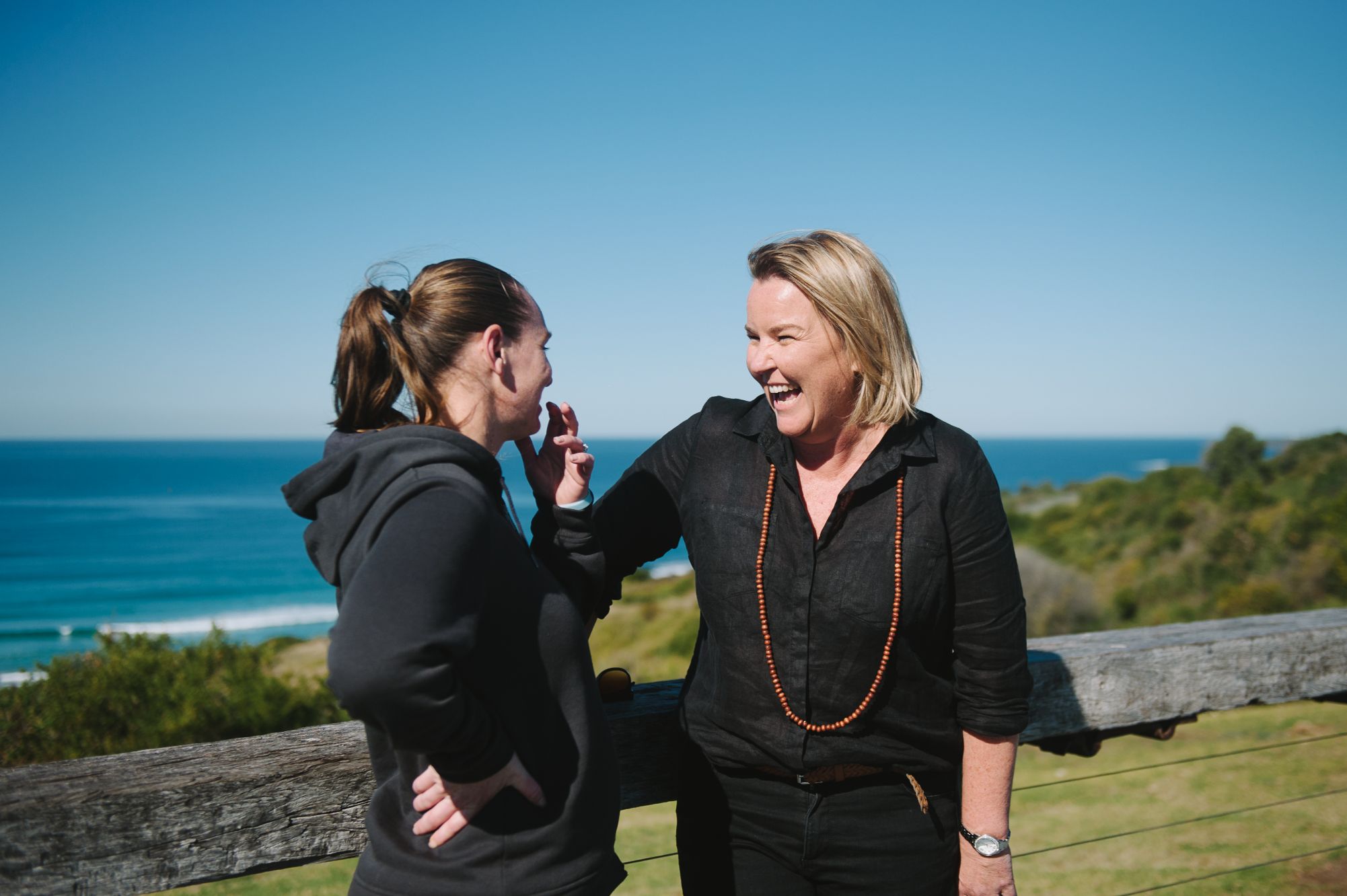 Sheri and caseworker Amber laughing together